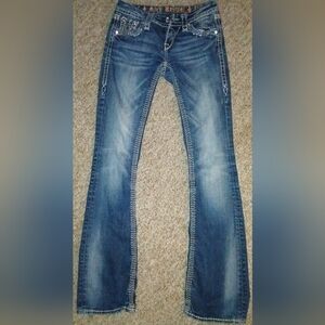 Rock Revival Women's Dark Blue Flare Jeans Size 25 Inseam 33